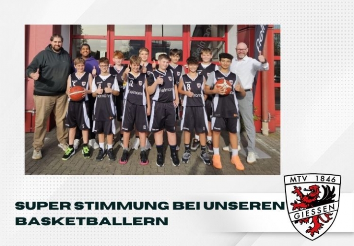 Super Stimmung beim  MTV - Fielmann beschenkt die Basketballjugend mit neuen Trikots